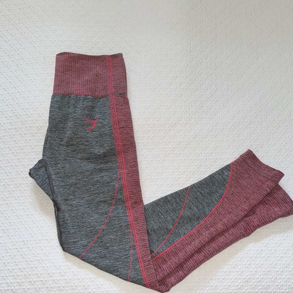 Gray and Pink Gymshark Leggings